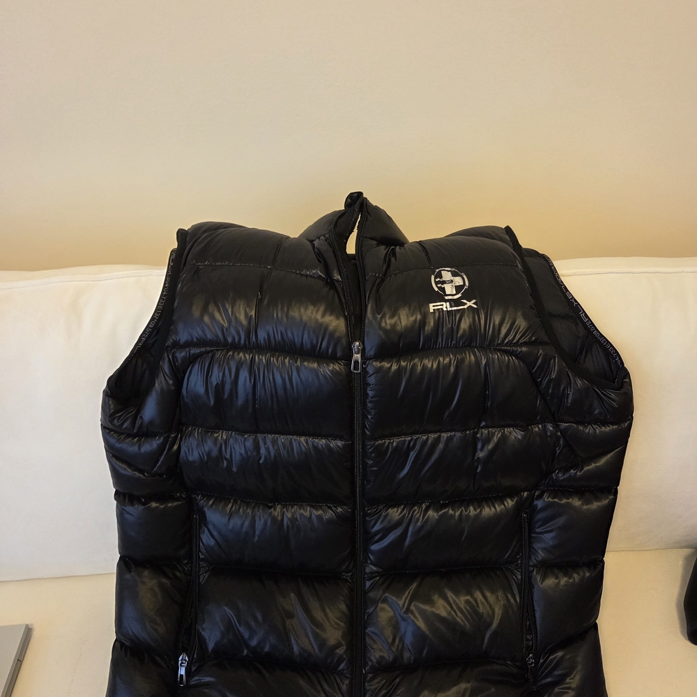 RLX Ralph Lauren Shiny Black Puffer Vest